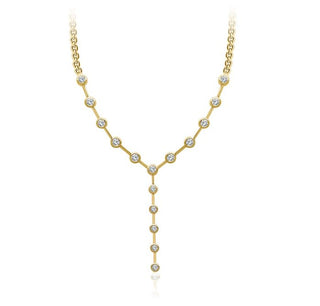 Modern Bezel Set Lab Diamond Lariat Necklace