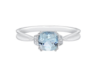 10K White Gold 0.80cttw Aquamarine & 0.02cttw Diamond Ring