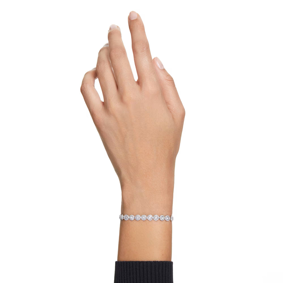 Swarovski Una/Angelic Tennis bracelet Round cut, Small, White, Rhodium plated - 5071173