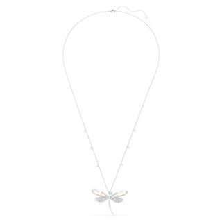 Ariana Grande x Swarovski pendant and brooch Crystal pearl, Mixed cuts, Dragonfly, White, Rhodium plated 5737429