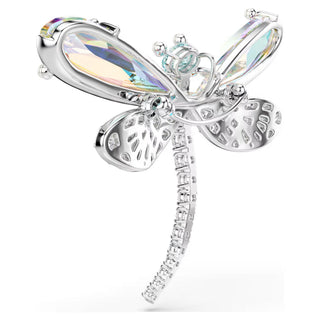 Ariana Grande x Swarovski pendant and brooch Crystal pearl, Mixed cuts, Dragonfly, White, Rhodium plated 5737429