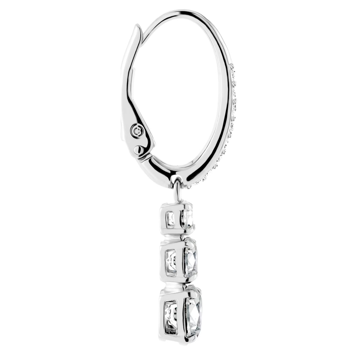 Swarovski Attract Trilogy hoop earrings, Round cut, White, Rhodium plated - 5416155/5689706 (SS)