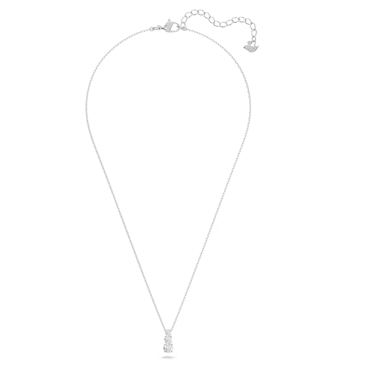 Swarovski Attract Trilogy pendant Round cut, White, Rhodium plated - 5414970