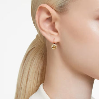 Pendientes colgantes Swarovski Bella V, Talla redonda, Tono dorado, Baño tono oro 5662093 