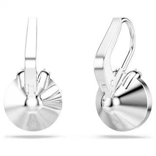 Swarovski Bella V drop earrings, Round cut, Pink, Rhodium plated 5734235
