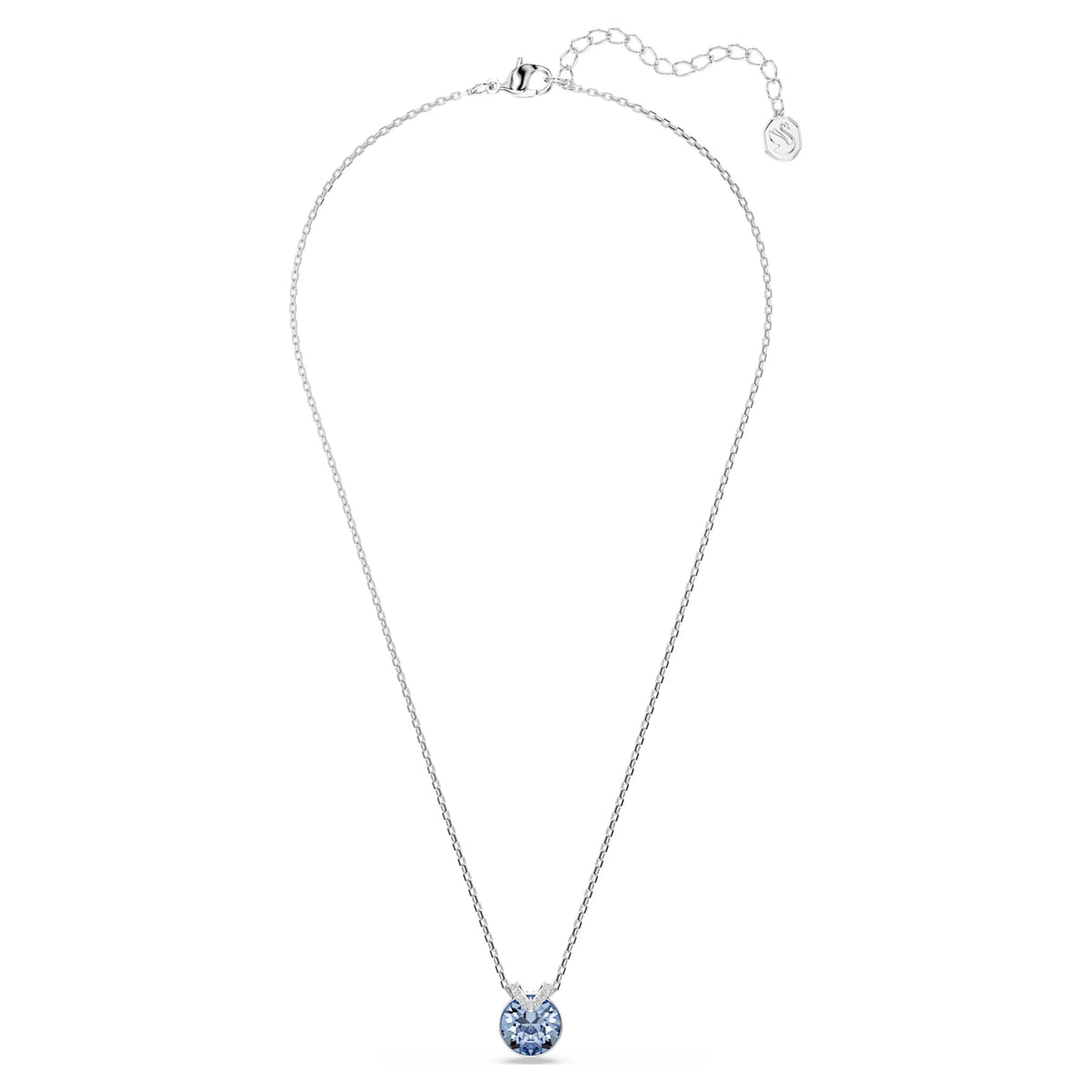 Swarovski Bella V pendant, Round cut, Blue, Rhodium plated 5734232