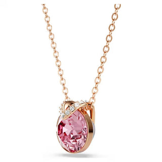 Swarovski Bella V pendant, Round cut, Pink, Rose gold-tone plated 5662088 Discontinued