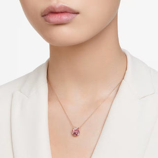 Swarovski Bella V pendant, Round cut, Pink, Rose gold-tone plated 5662088 Discontinued