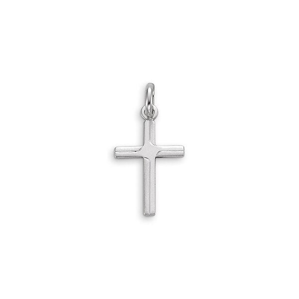 10K White Gold Cross Charm