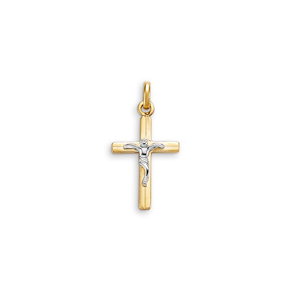 10K 2 Tone Gold Crucifix Cross Charm