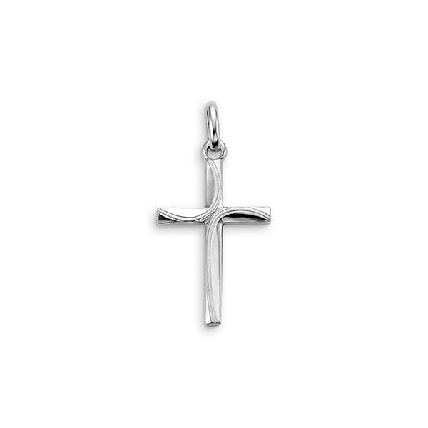 10K White Gold Cross Charm