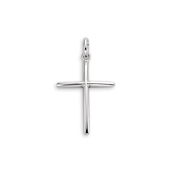 10K White Gold Cross Charm