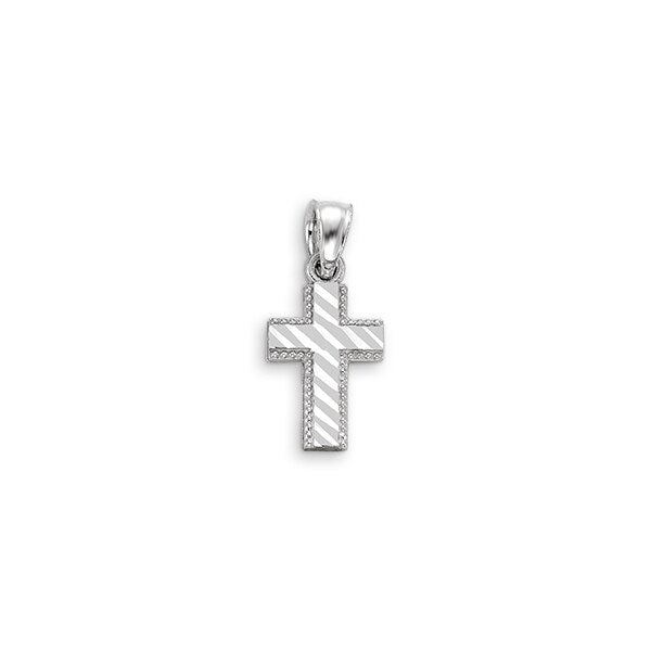 10K White Gold Cross Charm