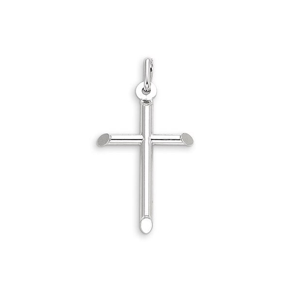 10K White Gold Cross Charm