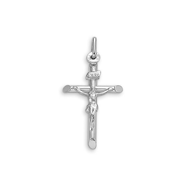 10K White Gold Crucifix Cross Charm