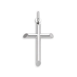 10K White Gold Cross Charm