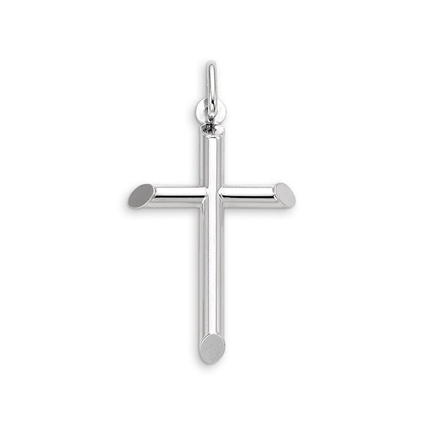 10K White Gold Cross Charm