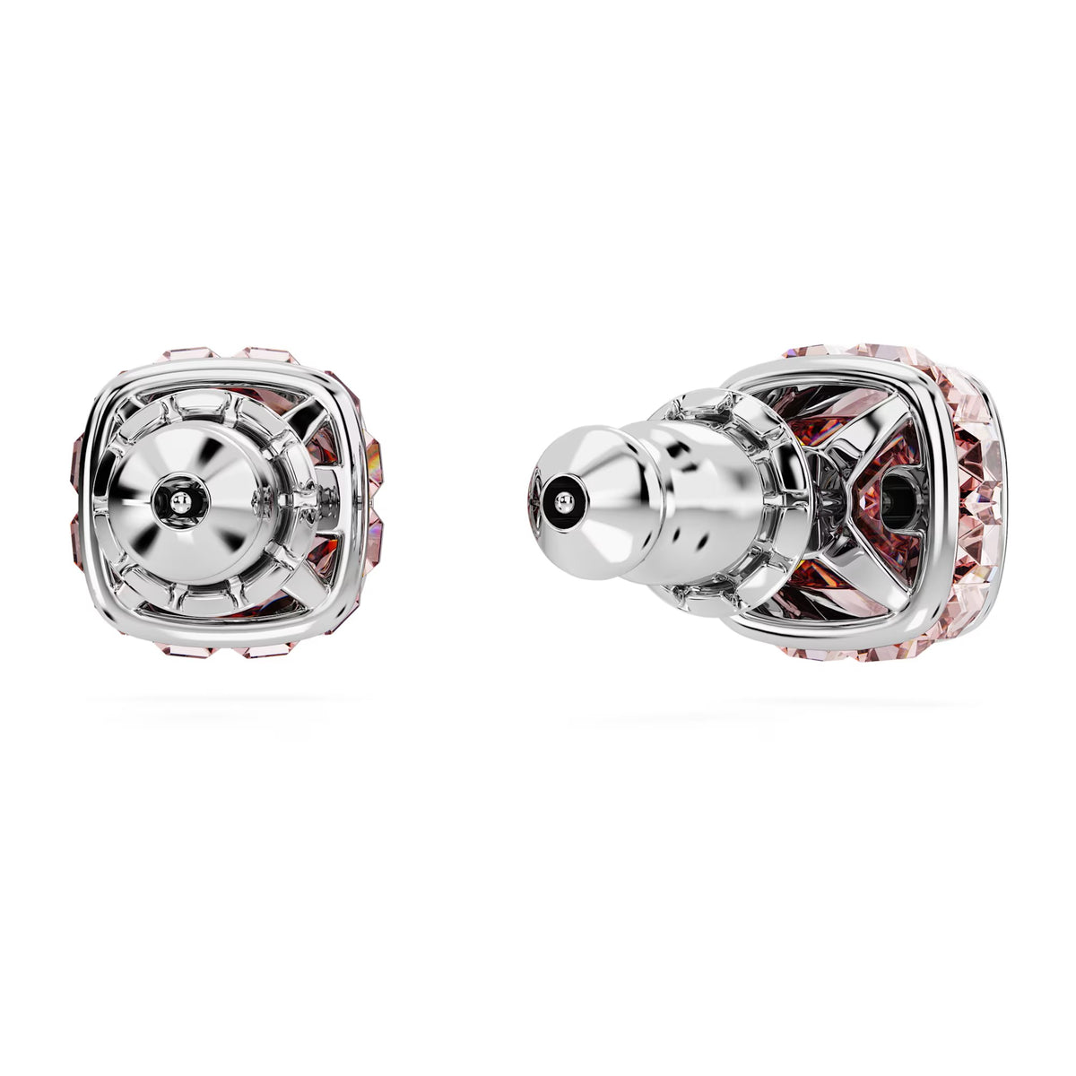Pendientes Swarovski Birthstone, Talla cuadrada, Junio, Rosa, Baño de rodio - 5660799 