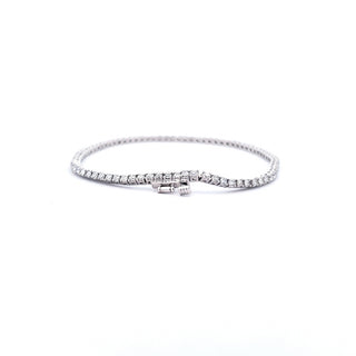 Brazalete de tenis de diamantes cultivados en laboratorio de oro blanco de 14 quilates de 2,00 quilates
