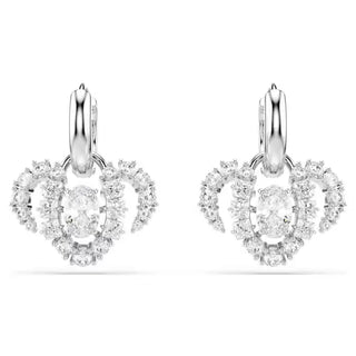 Swarovski Chinese Zodiac drop earrings Mixed cuts, White, Rhodium plated 5753325
