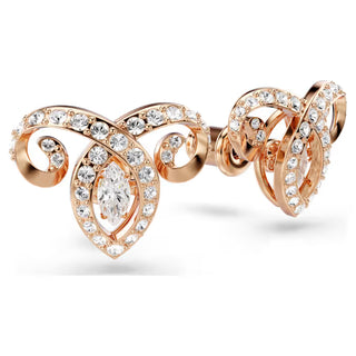 Swarovski Chinese Zodiac stud earrings Mixed cuts, White, 18K rose gold finish 5753326