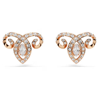 Swarovski Chinese Zodiac stud earrings Mixed cuts, White, 18K rose gold finish 5753326
