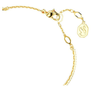 Swarovski - Brazalete Chroma, Corazón, Rojo, Baño tono oro - 5683835