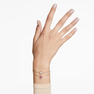 Swarovski - Brazalete Chroma, Corazón, Rojo, Baño tono oro - 5683835