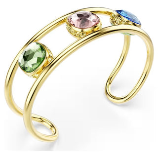 Swarovski - Chroma cuff, Cushion cut, Green, Gold-tone plated 5705836