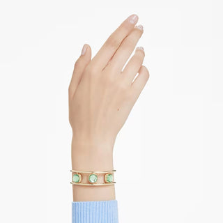 Swarovski - Chroma cuff, Cushion cut, Green, Gold-tone plated 5705836