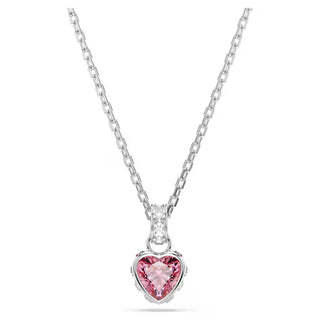 Swarovski Chroma pendant, Mixed cuts, Pink, Rhodium plated 5757789