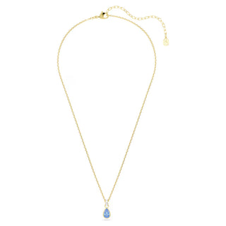 Swarovski Chroma pendant, Pear cut, Blue, 18K gold finish 5757786