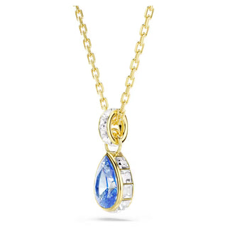 Swarovski Chroma pendant, Pear cut, Blue, 18K gold finish 5757786
