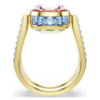 Swarovski - Chroma ring, Cushion cut, Multicolored, Gold-tone plated - 5692500