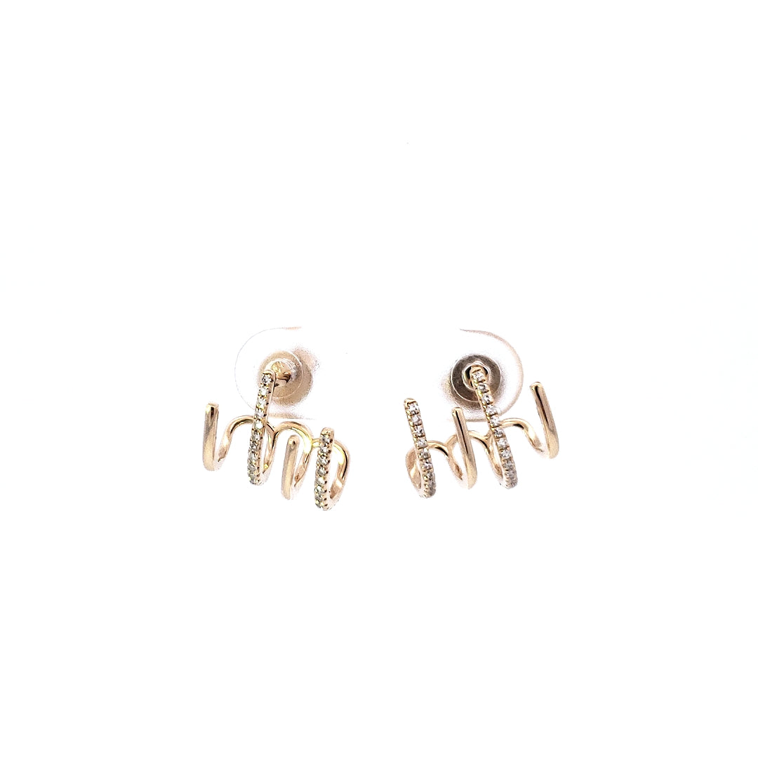 14K Yellow Gold 0.14 cttw Diamond Earrings
