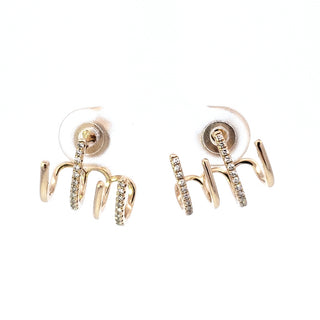 Aretes de diamantes de 0,14 quilates en oro amarillo de 14 quilates