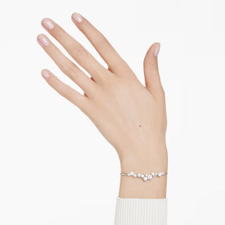 Swarovski - Constella bangle, Crystal pearl, Round cuts, White, Rhodium plated 5705618