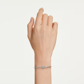 Swarovski Constella bangle, Round cut, Dancing stone, White, Rhodium plated 5743523