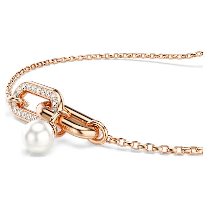 Swarovski Constella bracelet Crystal pearl, Round cut, White, Rose gold-tone plated 5728588
