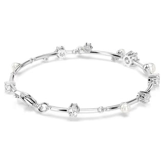 Swarovski - Constella Tennis bracelet, Crystal pearl, Round cuts, White, Rhodium plated 5707511