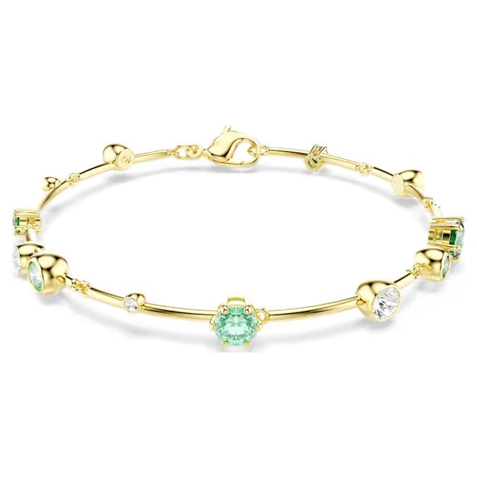 Swarovski Constella bracelet Mixed cuts, Green, Gold-tone plated 5722478