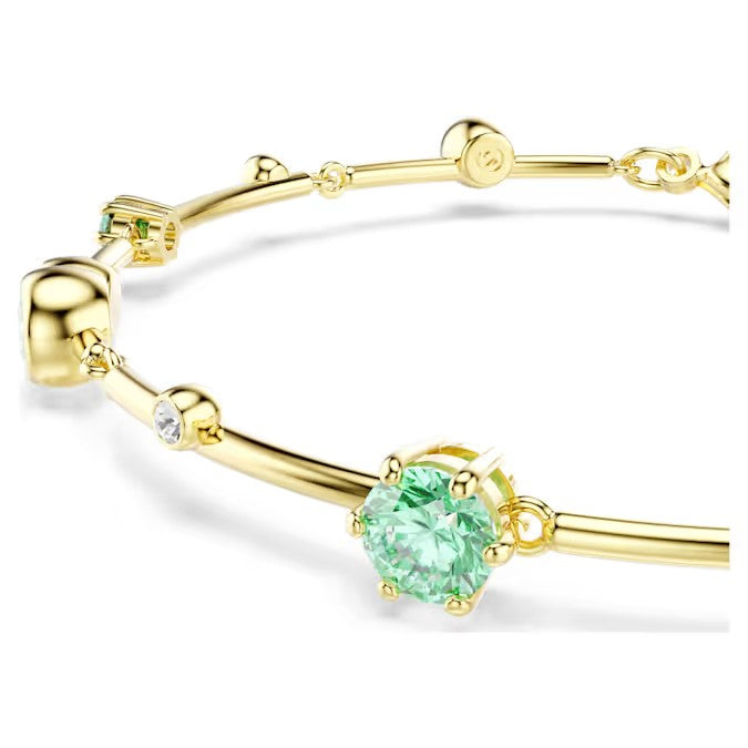 Swarovski Constella bracelet Mixed cuts, Green, Gold-tone plated 5722478