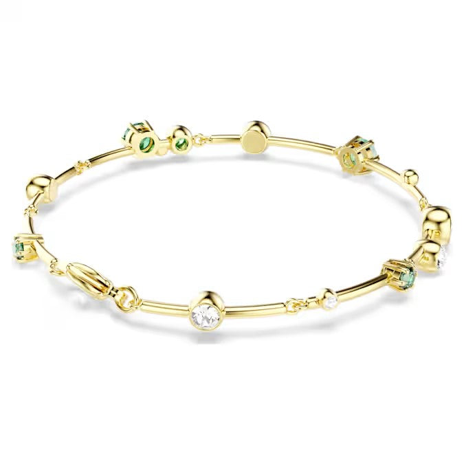 Swarovski Constella bracelet Mixed cuts, Green, Gold-tone plated 5722478