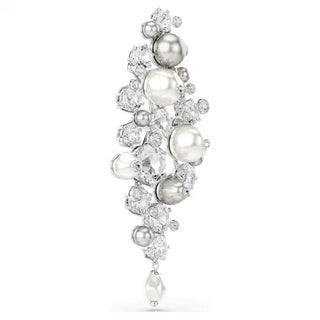 Swarovski Constella brooch, Crystal pearl, Round cut, White, Rhodium plated 5722516