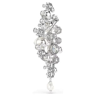 Swarovski Constella brooch, Crystal pearl, Round cut, White, Rhodium plated 5722516