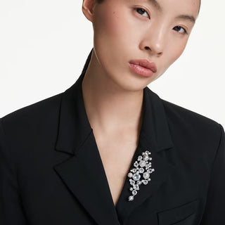 Swarovski Constella brooch, Crystal pearl, Round cut, White, Rhodium plated 5722516
