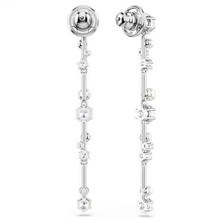 Swarovski - Constella drop earrings, Crystal pearl, Round cuts, White, Rhodium plated 5705614