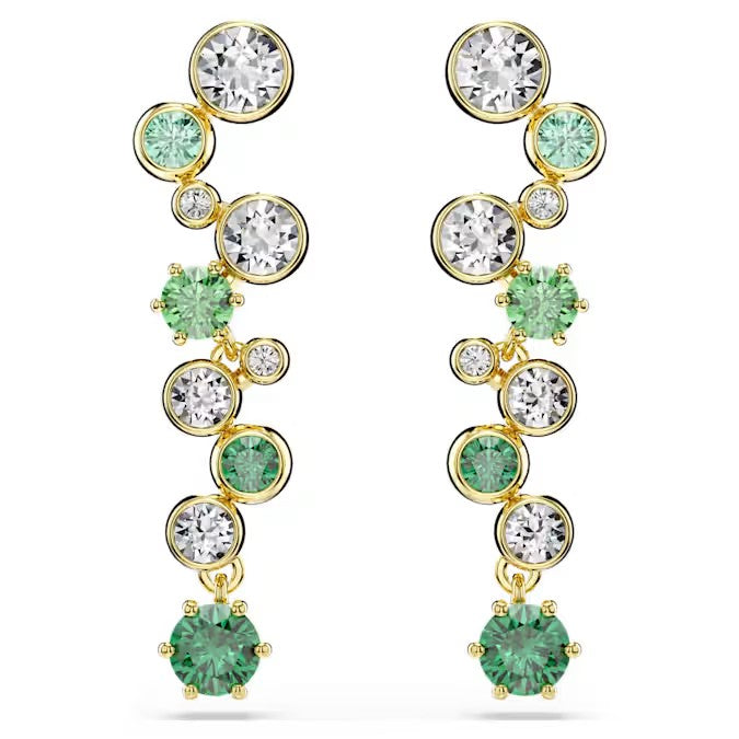 Swarovski Constella drop earrings Mixed cuts, Green, Gold-tone plated 5732248