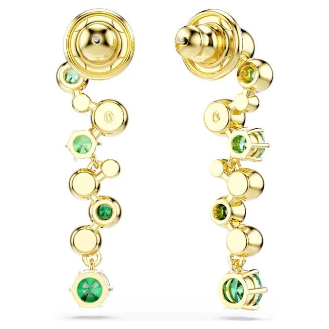 Swarovski Constella drop earrings Mixed cuts, Green, Gold-tone plated 5732248