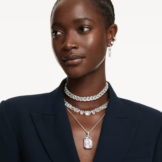 Swarovski Constella drop earrings Round cut, White, Rhodium plated 5728584